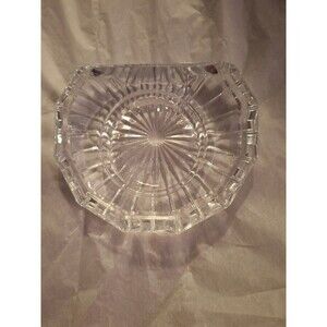 Vintage Odd Shaped‎ Clear Glass Candle Holder Flat On Side